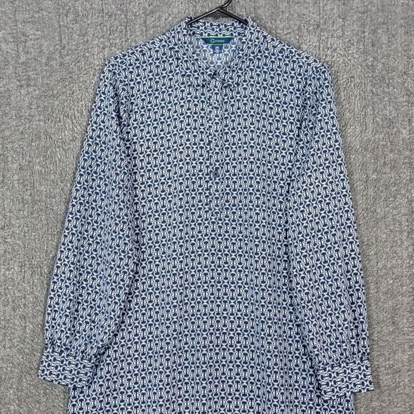 C Wonder by Christian Siriano Dress Womens Medium Blue White Long Sleeve Midi - Picture 2 of 13